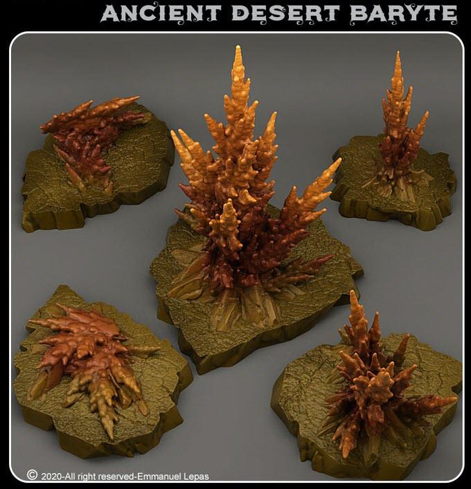 3D Printed Fantastic Plants and Rocks Ancient Desert Baryte 28mm - 32mm D&D Wargaming - 3D Printing Boss 