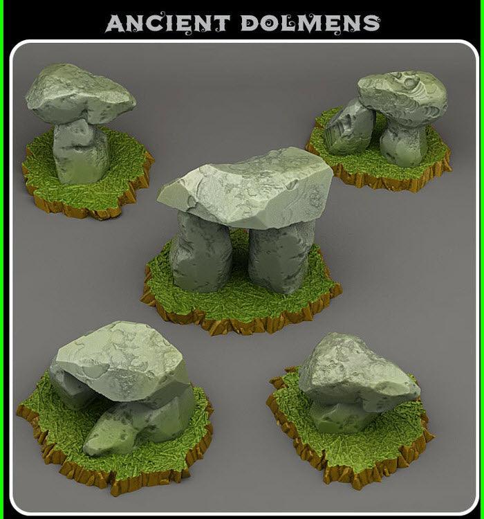 3D Printed Fantastic Plants and Rocks Ancient Dolmens 28mm - 32mm D&D Wargaming - 3D Printing Boss 