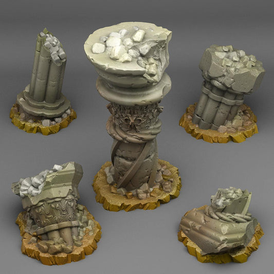 3D Printed Fantastic Plants and Rocks Ancient Greek Ruins 28mm - 32mm D&D Wargaming - 3D Printing Boss 