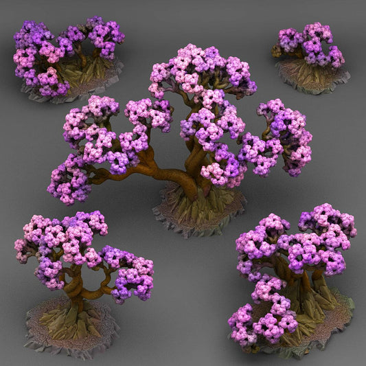 3D Printed Fantastic Plants and Rocks BONSAI CHERRY TREES 28mm - 32mm D&D Wargaming - 3D Printing Boss 