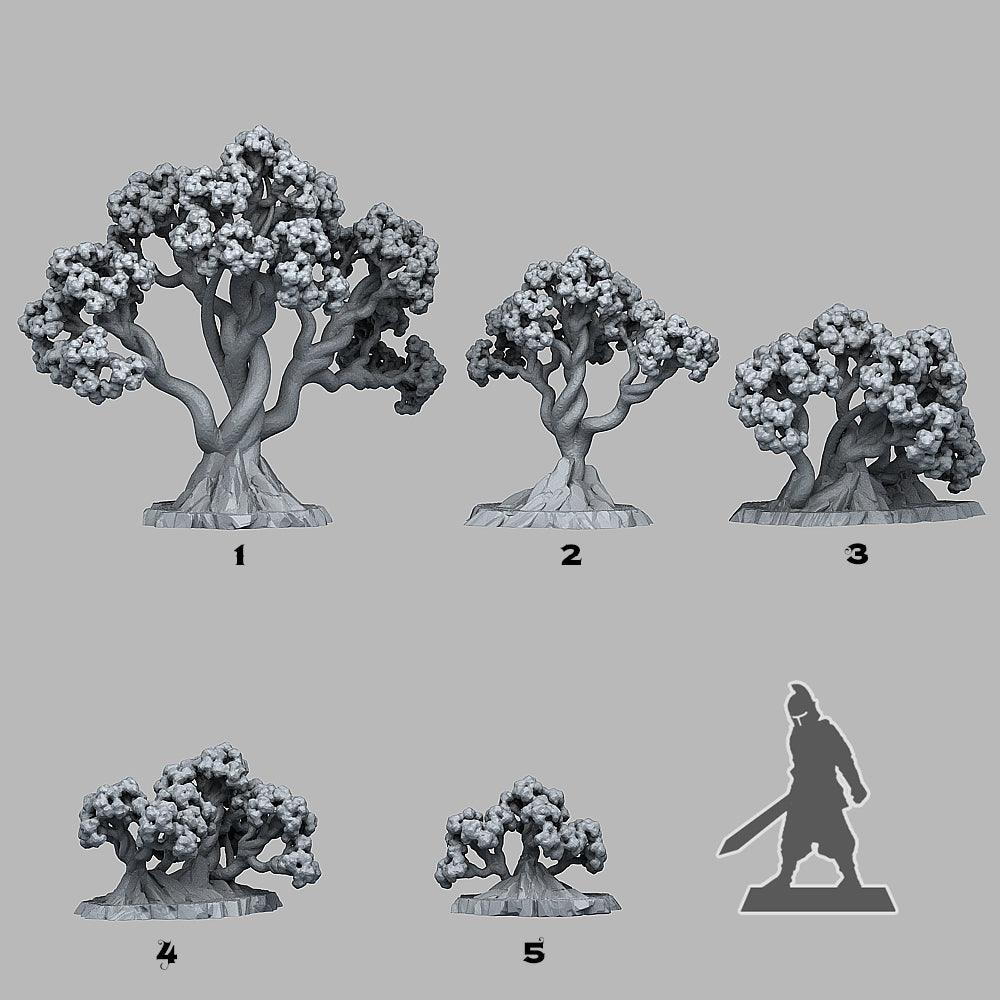 3D Printed Fantastic Plants and Rocks BONSAI CHERRY TREES 28mm - 32mm D&D Wargaming - 3D Printing Boss 