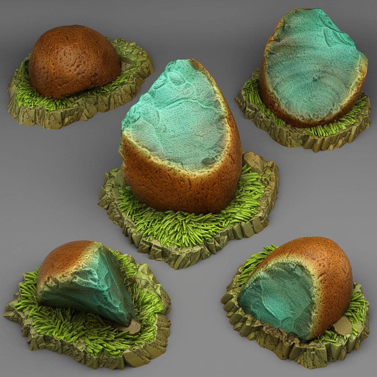 3D Printed Fantastic Plants and Rocks Blue Magic Flints 28mm - 32mm D&D Wargaming - 3D Printing Boss 