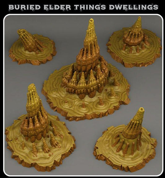 3D Printed Fantastic Plants and Rocks Burried Elder Things Dwellings 28mm - 32mm D&D Wargaming - 3D Printing Boss 