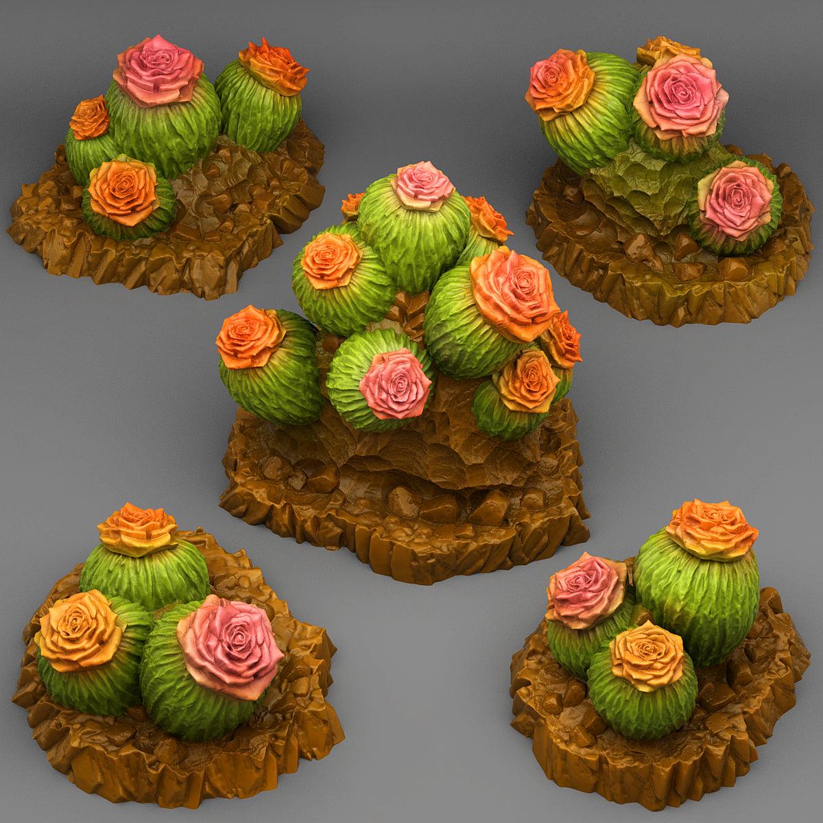 3D Printed Fantastic Plants and Rocks Cactus Flowers 28mm - 32mm D&D Wargaming - 3D Printing Boss 