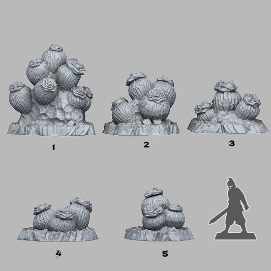 3D Printed Fantastic Plants and Rocks Cactus Flowers 28mm - 32mm D&D Wargaming - 3D Printing Boss 
