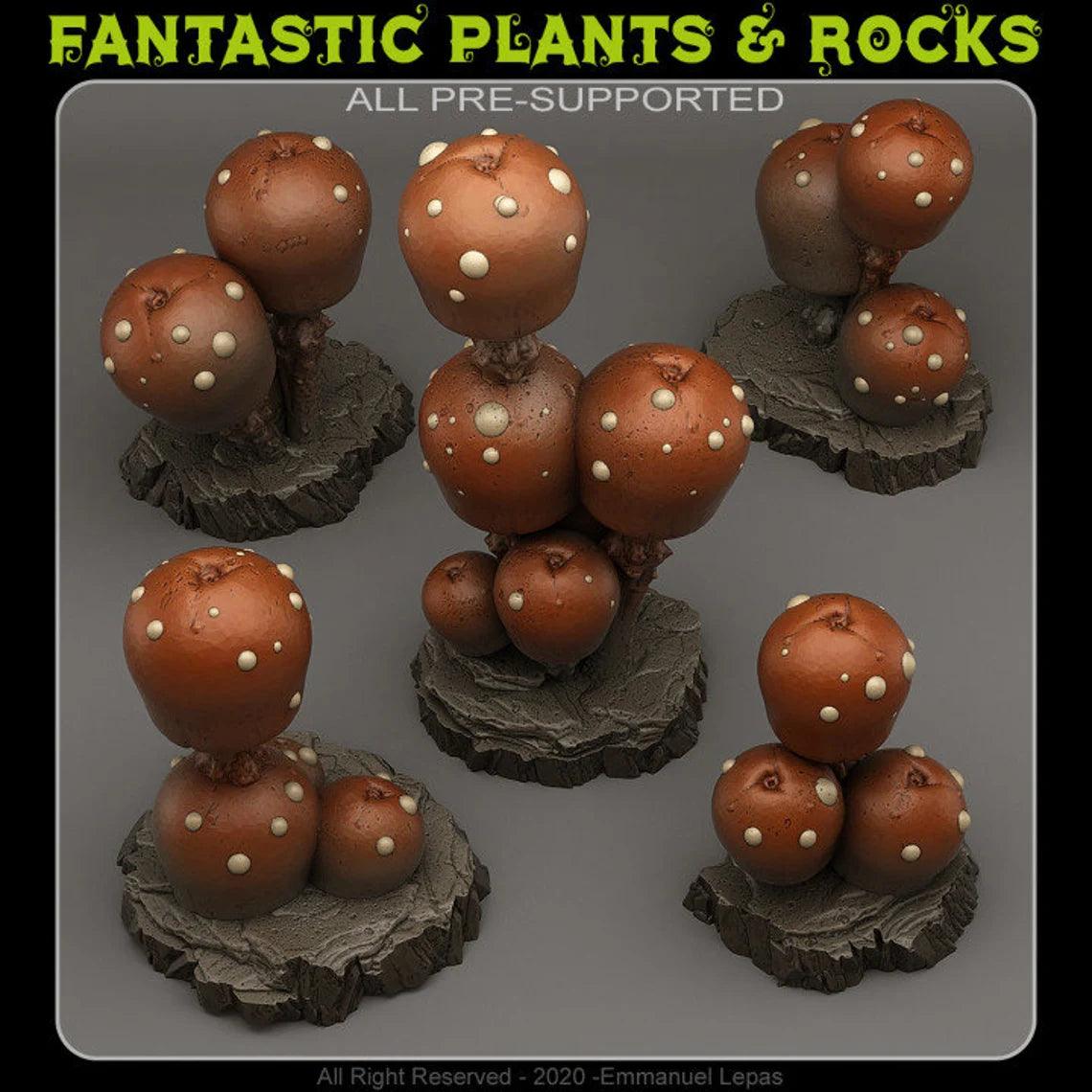 3D Printed Fantastic Plants and Rocks Candy Mushrooms 28mm - 32mm D&D Wargaming - 3D Printing Boss 