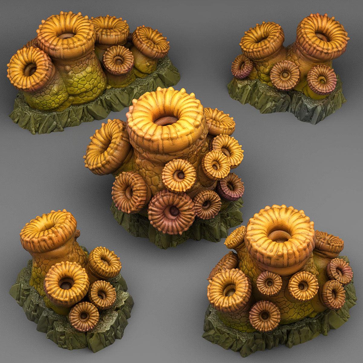 3D Printed Fantastic Plants and Rocks Cannon Coral 28mm - 32mm D&D Wargaming - 3D Printing Boss 