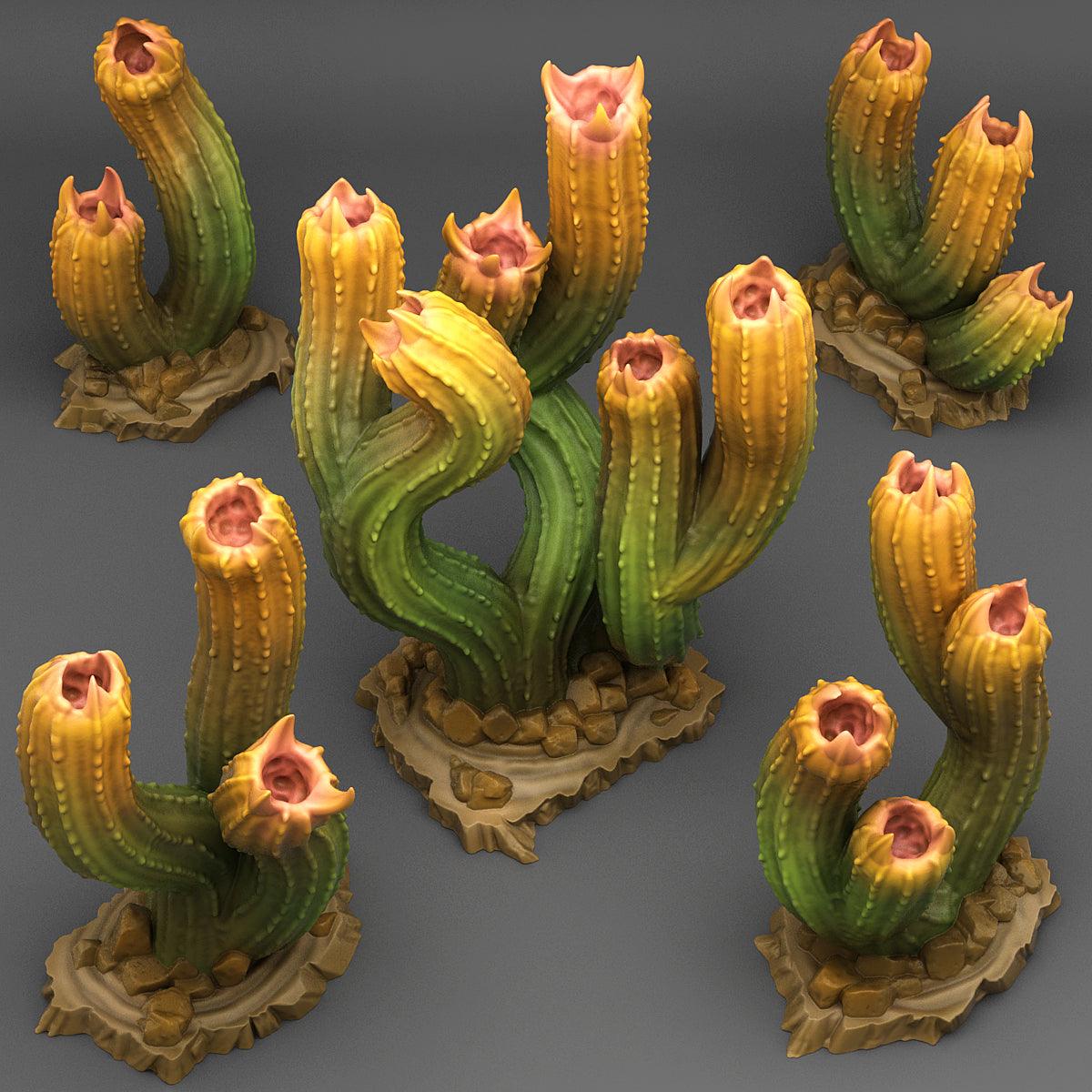 3D Printed Fantastic Plants and Rocks Carnivorous Cactus  28mm - 32mm D&D Wargaming - 3D Printing Boss 
