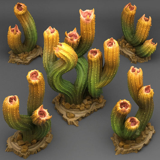3D Printed Fantastic Plants and Rocks Carnivorous Cactus  28mm - 32mm D&D Wargaming - 3D Printing Boss 