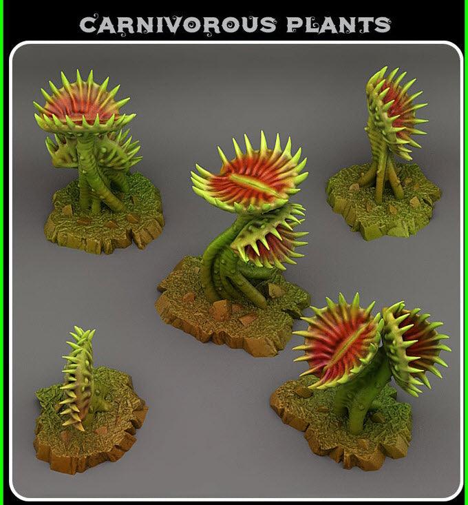 3D Printed Fantastic Plants and Rocks Carnivorous Plants 28mm - 32mm D&D Wargaming - 3D Printing Boss 