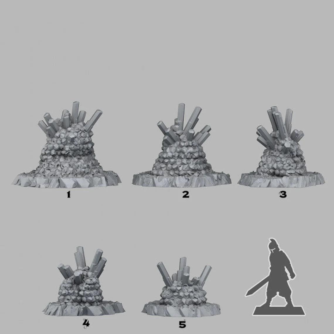 3D Printed Fantastic Plants and Rocks Cave Blazing Crystals 28mm - 32mm D&D Wargaming - 3D Printing Boss 