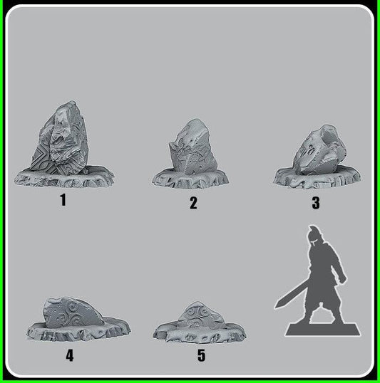 3D Printed Fantastic Plants and Rocks Celtic Snow Stones 28mm - 32mm D&D Wargaming - 3D Printing Boss 