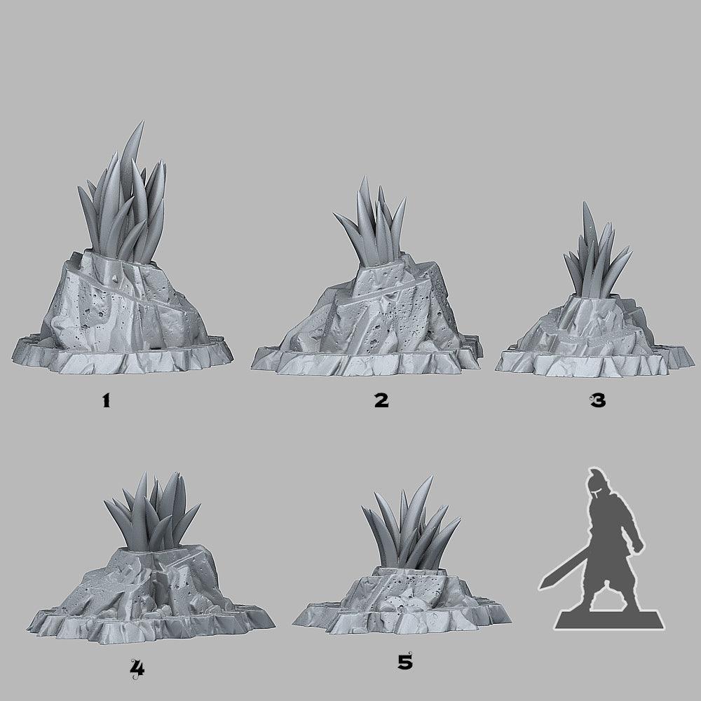 3D Printed Fantastic Plants and Rocks Crown-of-the-Desert Yucca 28mm - 32mm D&D Wargaming - 3D Printing Boss 