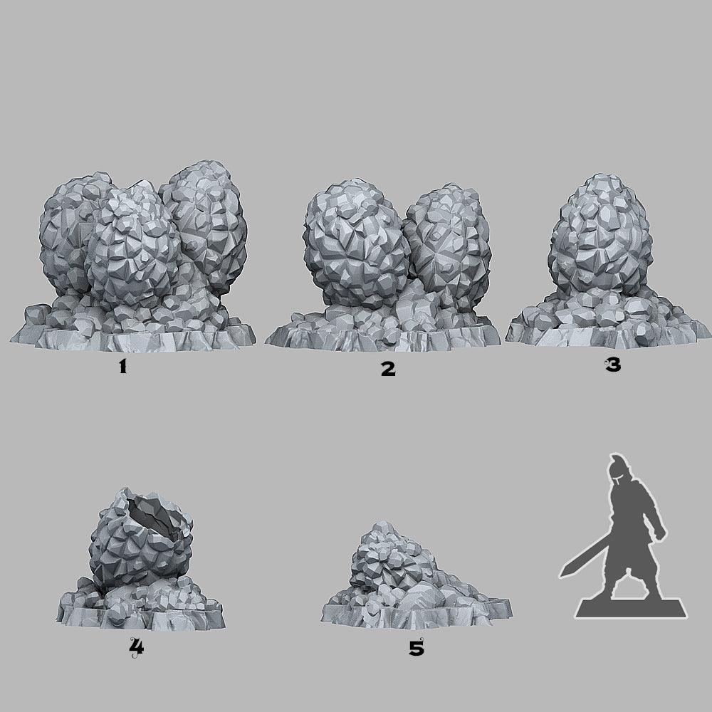 3D Printed Fantastic Plants and Rocks Crystal Dragon Eggs 28mm - 32mm D&D Wargaming - 3D Printing Boss 