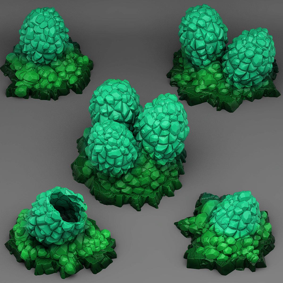 3D Printed Fantastic Plants and Rocks Crystal Dragon Eggs 28mm - 32mm D&D Wargaming - 3D Printing Boss 