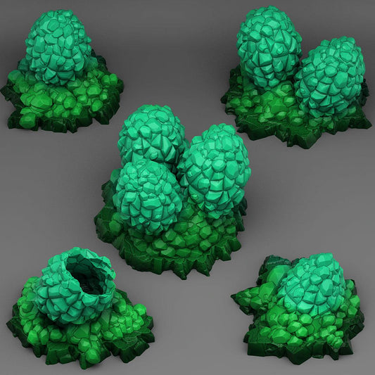 3D Printed Fantastic Plants and Rocks Crystal Dragon Eggs 28mm - 32mm D&D Wargaming - 3D Printing Boss 