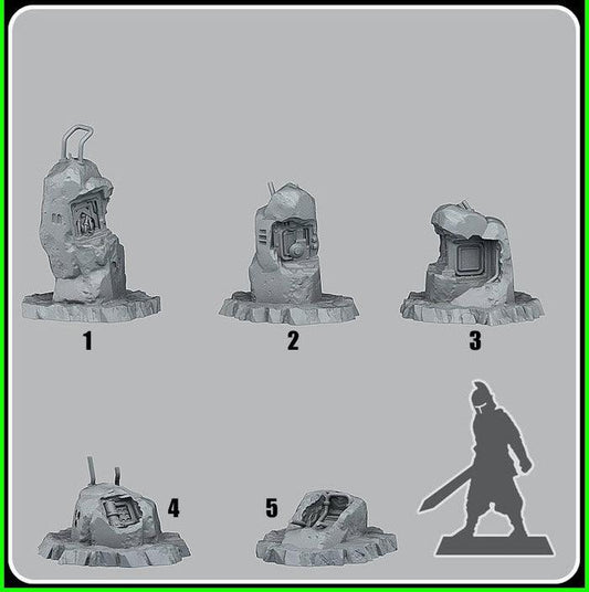 3D Printed Fantastic Plants and Rocks Cyber Stones 28mm - 32mm D&D Wargaming - 3D Printing Boss 