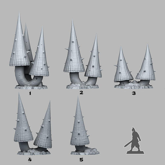 3D Printed Fantastic Plants and Rocks DANGEROUS PURPLE MUSHROOMS 28mm - 32mm D&D Wargaming - 3D Printing Boss 