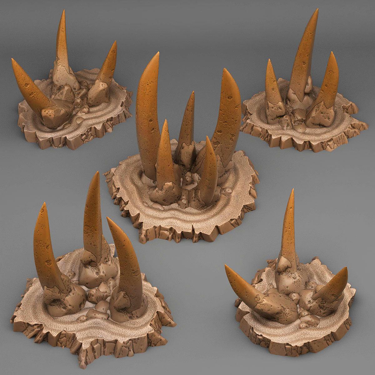 3D Printed Fantastic Plants and Rocks DESERT ORC STONES 28mm - 32mm D&D Wargaming - 3D Printing Boss 