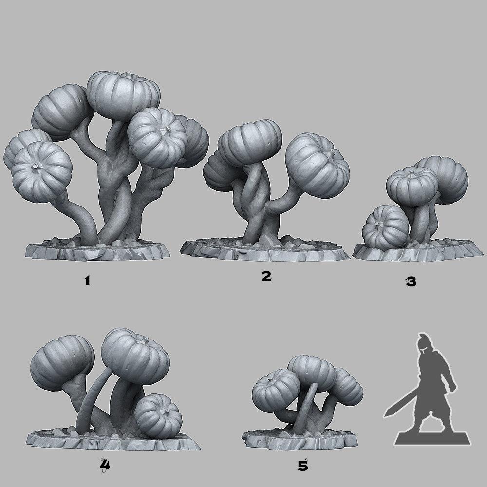 3D Printed Fantastic Plants and Rocks Dark Pumpkin Trees 28mm - 32mm D&D Wargaming - 3D Printing Boss 