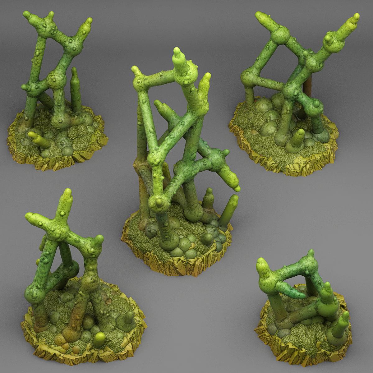 3D Printed Fantastic Plants and Rocks Deadly Molecule Plants 28mm - 32mm D&D Wargaming - 3D Printing Boss 
