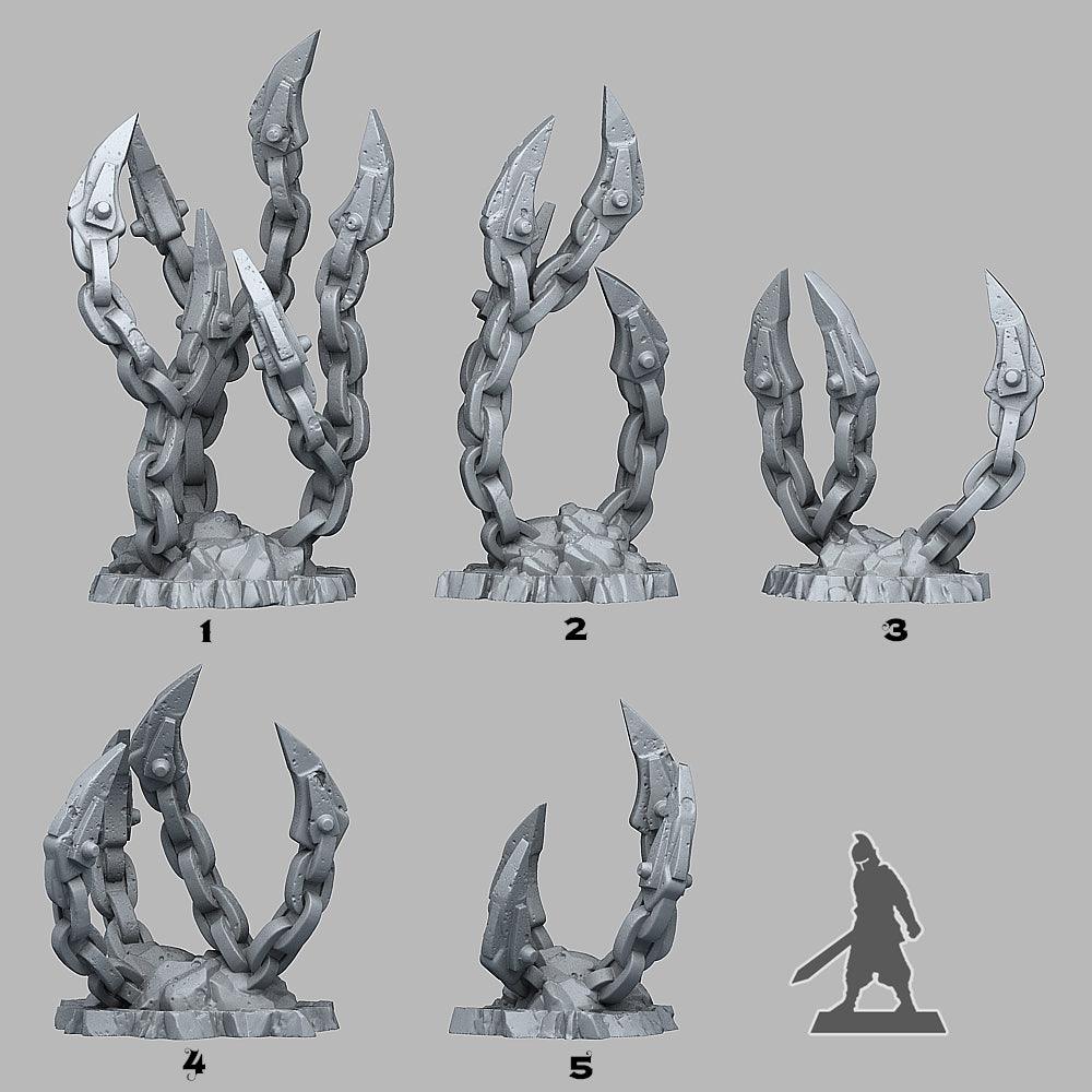 3D Printed Fantastic Plants and Rocks Demoniac Underdark Chains 28mm - 32mm D&D Wargaming - 3D Printing Boss 