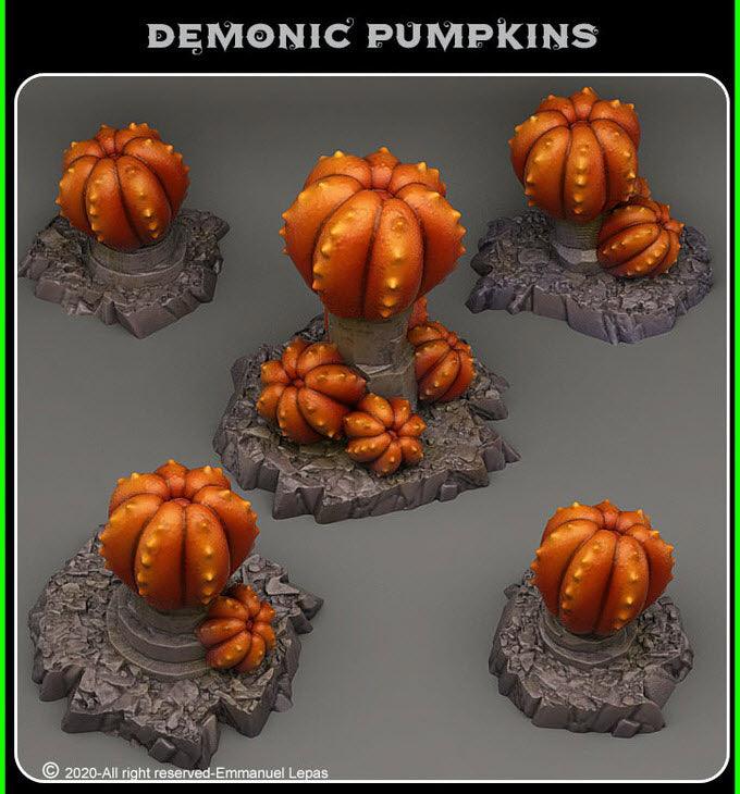 3D Printed Fantastic Plants and Rocks Demonic Pumpkins 28mm - 32mm D&D Wargaming - 3D Printing Boss 