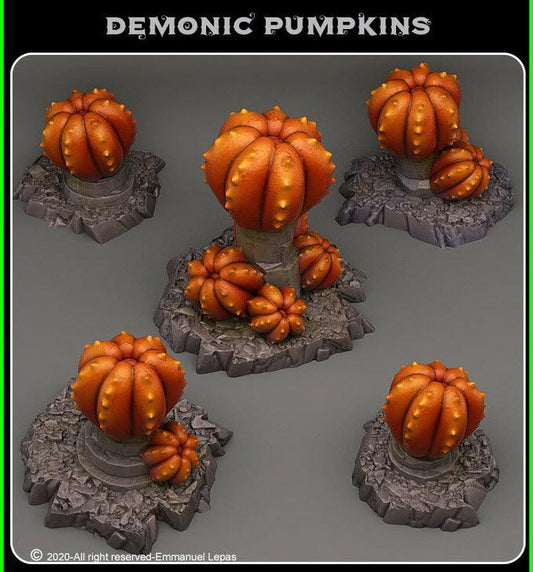 3D Printed Fantastic Plants and Rocks Demonic Pumpkins 28mm - 32mm D&D Wargaming - 3D Printing Boss 