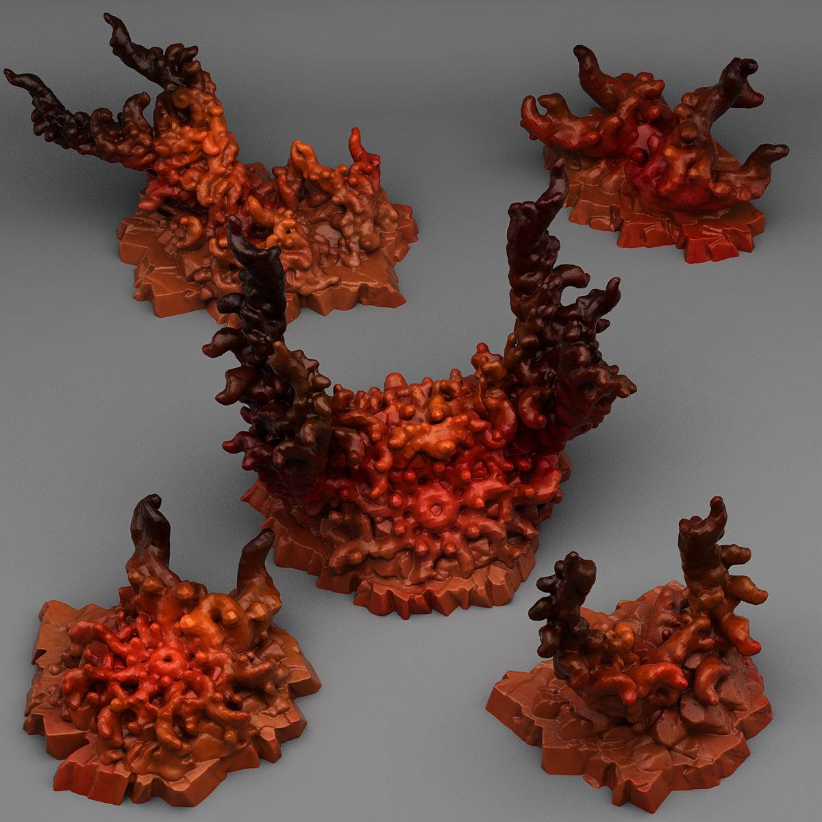 3D Printed Fantastic Plants and Rocks Devil Aberration Stones 28mm - 32mm D&D Wargaming - 3D Printing Boss 