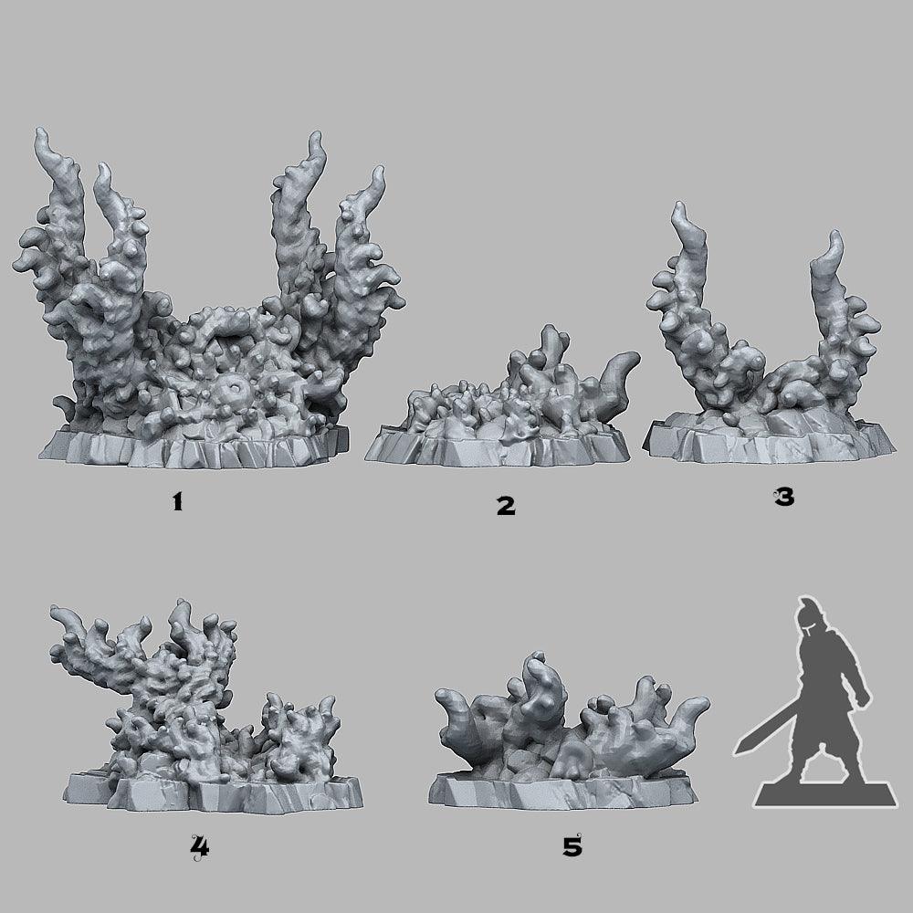 3D Printed Fantastic Plants and Rocks Devil Aberration Stones 28mm - 32mm D&D Wargaming - 3D Printing Boss 