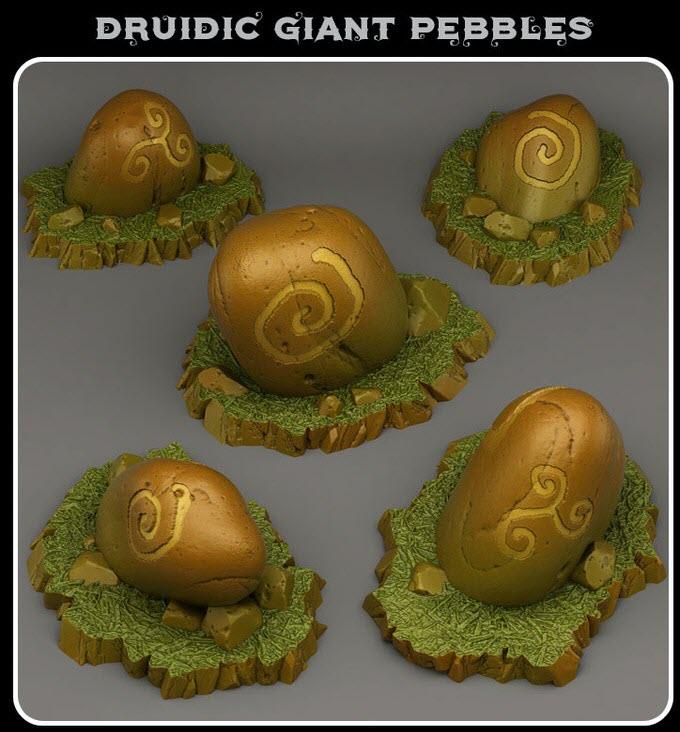3D Printed Fantastic Plants and Rocks Druidic Giant Pebbles 28mm - 32mm D&D Wargaming - 3D Printing Boss 