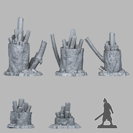 3D Printed Fantastic Plants and Rocks ENERGY CRYSTALS 28mm - 32mm D&D Wargaming - 3D Printing Boss 