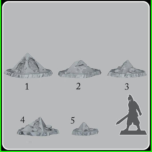 3D Printed Fantastic Plants and Rocks Egyptian Ruins 28mm - 32mm D&D Wargaming - 3D Printing Boss 