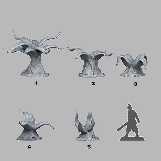 3D Printed Fantastic Plants and Rocks Elegant Poisonous Plants 28mm - 32mm D&D Wargaming - 3D Printing Boss 