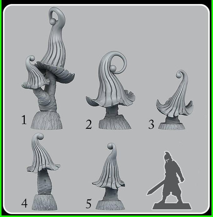 3D Printed Fantastic Plants and Rocks Enchanted Mushrooms 28mm - 32mm D&D Wargaming - 3D Printing Boss 