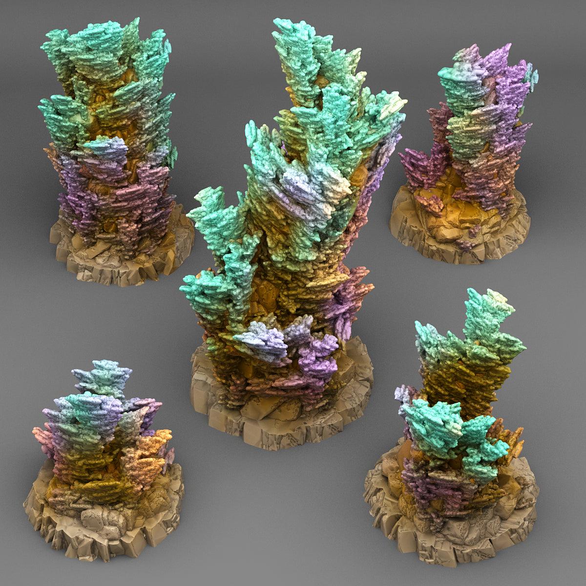 3D Printed Fantastic Plants and Rocks FAIRY KINGDOM CORAL 28mm - 32mm D&D Wargaming - 3D Printing Boss 
