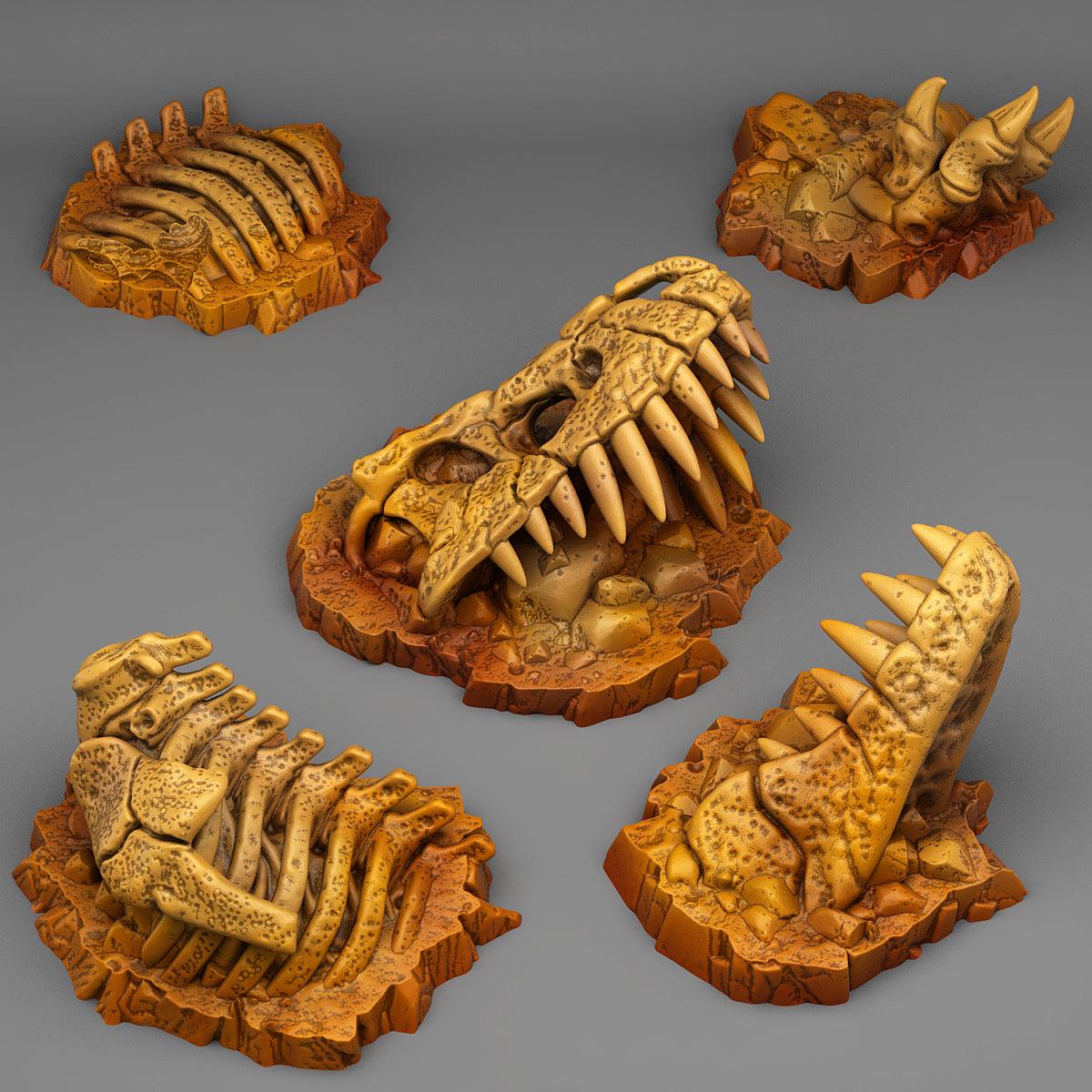 3D Printed Fantastic Plants and Rocks FOSSILIZED T-REX 28mm - 32mm D&D Wargaming - 3D Printing Boss 
