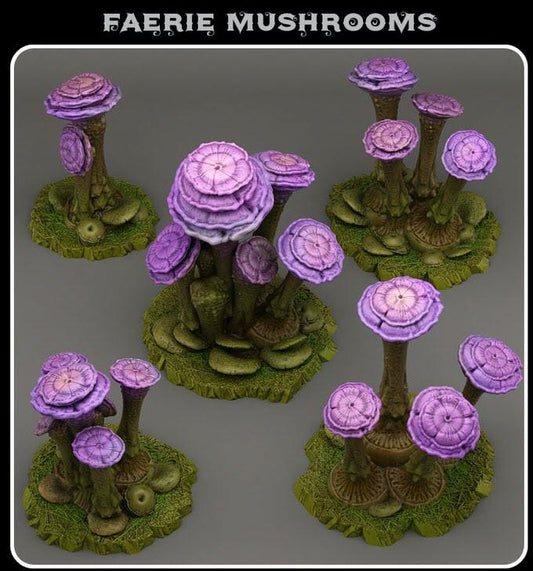 3D Printed Fantastic Plants and Rocks Faerie Mushrooms 28mm - 32mm D&D Wargaming - 3D Printing Boss 