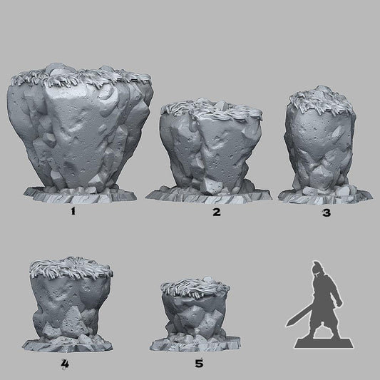 3D Printed Fantastic Plants and Rocks Fantasy Lost Rocks 28mm - 32mm D&D Wargaming - 3D Printing Boss 
