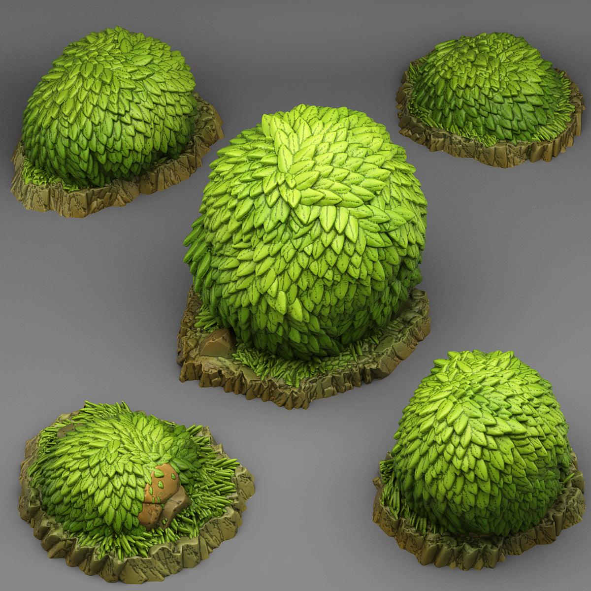 3D Printed Fantastic Plants and Rocks GREEN ROUND BUSH 28mm - 32mm D&D Wargaming - 3D Printing Boss 