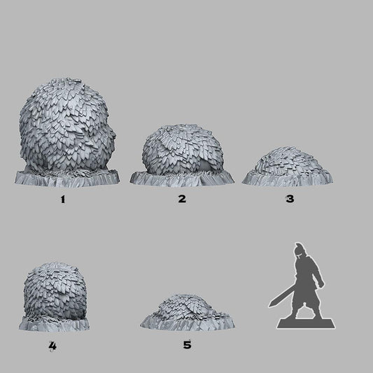 3D Printed Fantastic Plants and Rocks GREEN ROUND BUSH 28mm - 32mm D&D Wargaming - 3D Printing Boss 
