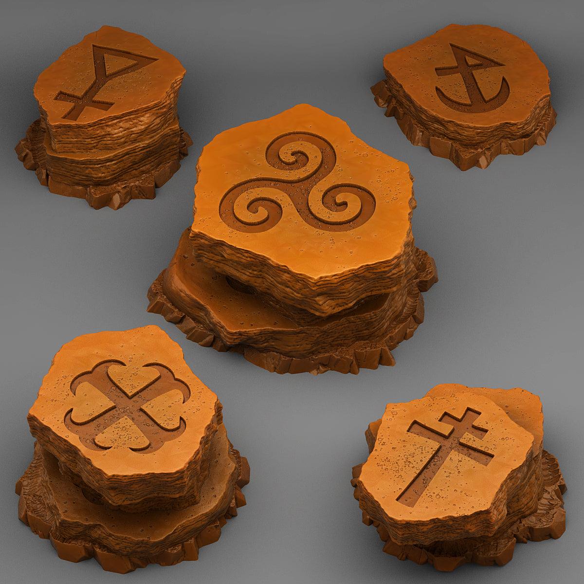 3D Printed Fantastic Plants and Rocks Gaelic Stones 28mm - 32mm D&D Wargaming - 3D Printing Boss 