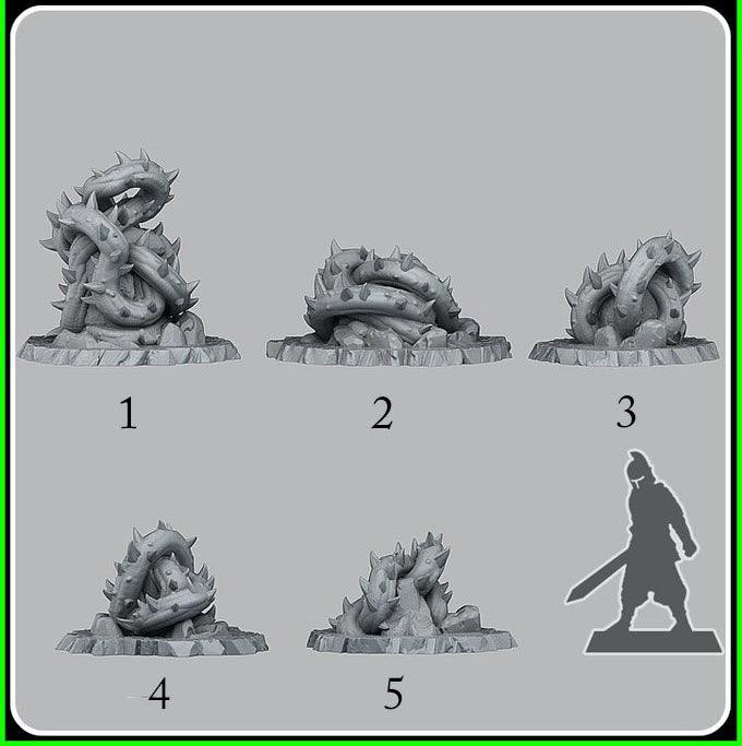 3D Printed Fantastic Plants and Rocks Giant Brambles 28mm - 32mm D&D Wargaming - 3D Printing Boss 
