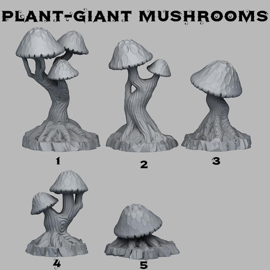 3D Printed Fantastic Plants and Rocks Giant Mushrooms 28mm - 32mm D&D Wargaming - 3D Printing Boss 