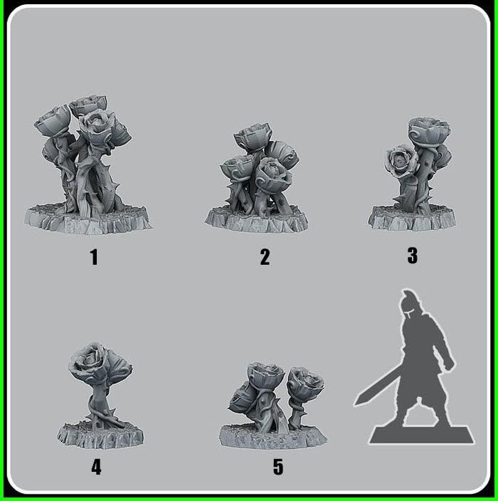 3D Printed Fantastic Plants and Rocks Giant Mystic Roses 28mm - 32mm D&D Wargaming - 3D Printing Boss 