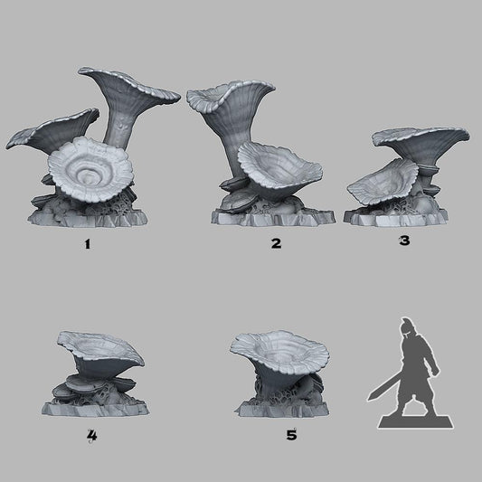 3D Printed Fantastic Plants and Rocks Giant Orange Mushrooms 28mm - 32mm D&D Wargaming - 3D Printing Boss 