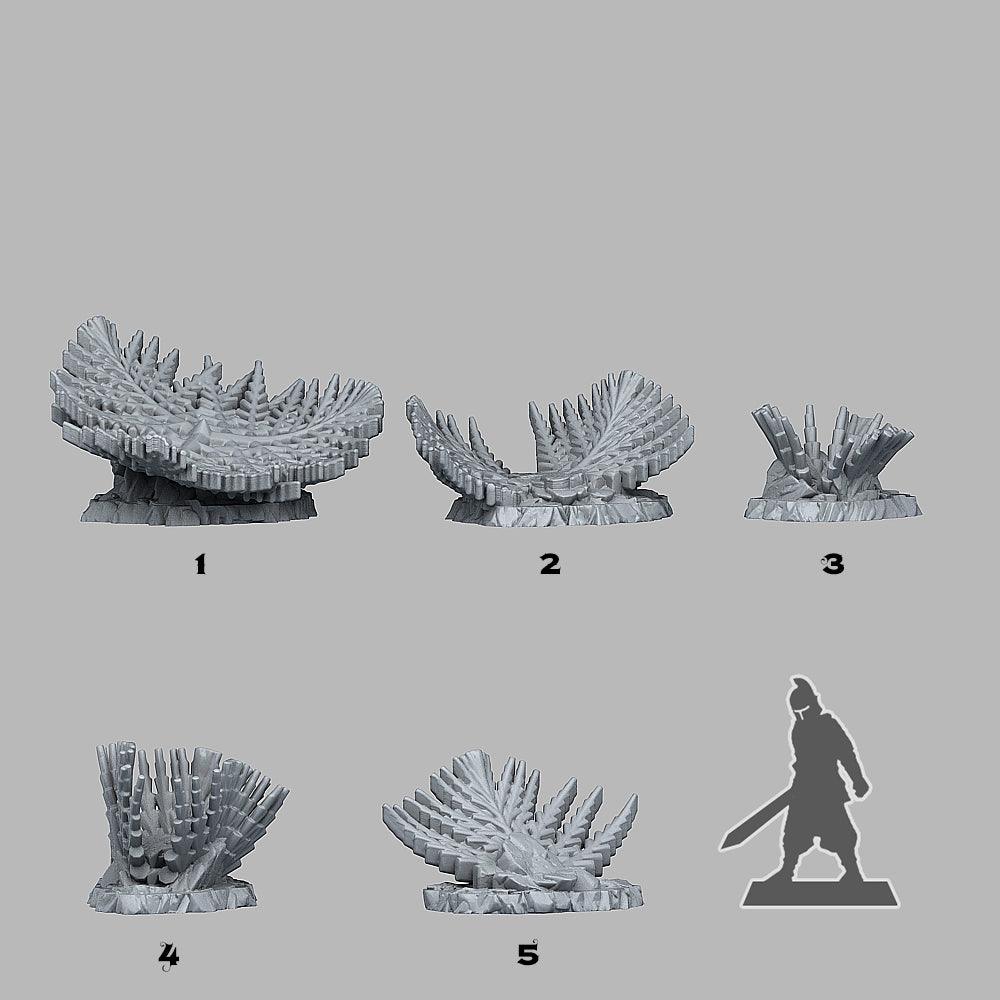 3D Printed Fantastic Plants and Rocks Giant Snowflake Plants 28mm - 32mm D&D Wargaming - 3D Printing Boss 