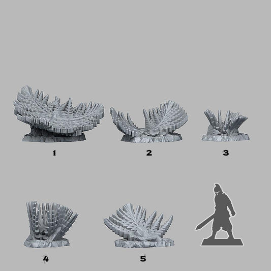 3D Printed Fantastic Plants and Rocks Giant Snowflake Plants 28mm - 32mm D&D Wargaming - 3D Printing Boss 