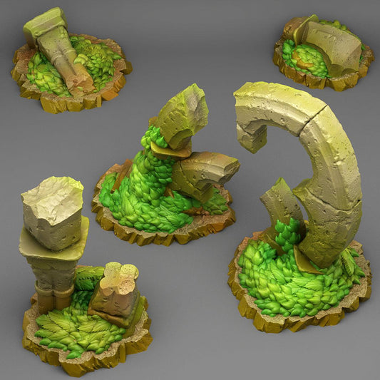3D Printed Fantastic Plants and Rocks Gothic Ruins 28mm - 32mm D&D Wargaming - 3D Printing Boss 