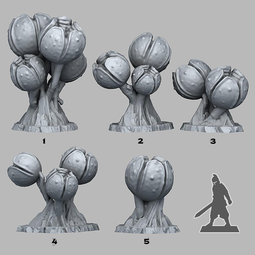 3D Printed Fantastic Plants and Rocks INSANITY SPORE PODS 28mm - 32mm D&D Wargaming - 3D Printing Boss 